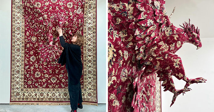 Wild Rugs? This Artist Turns Carpets Into Animals Trying to Bail Out!