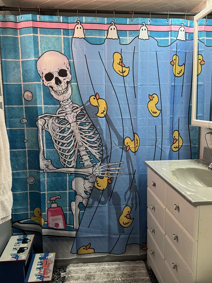 Gothic Skull Shower Curtain That’s Both Funny AND Stylish
