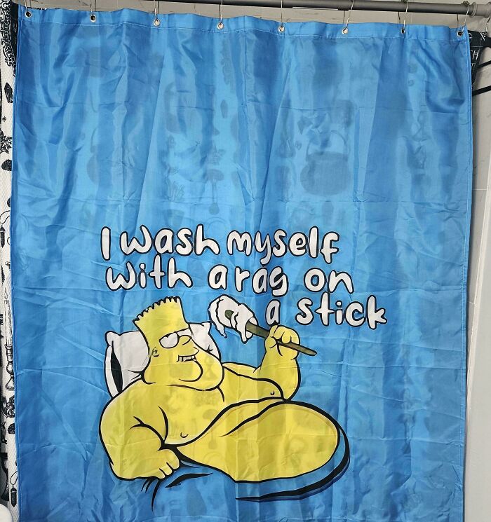 Custom Simpsons Curtain So I Can Shave In Peace
