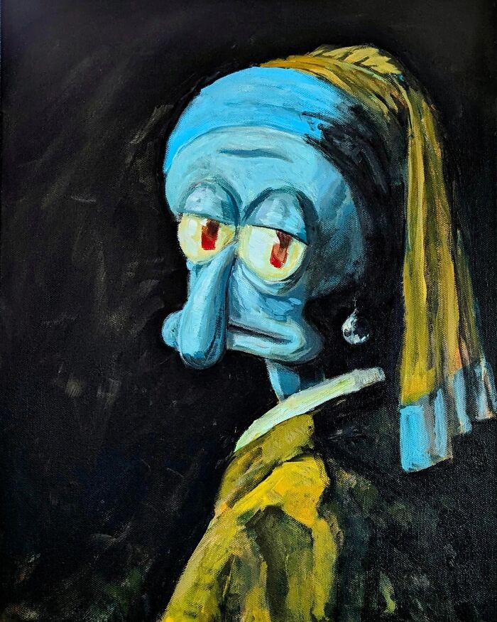 Squidward Gets Fancy: Famous Art Transformed Into Cartoon Gold