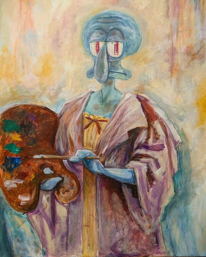 Squidward Gets Fancy: Famous Art Transformed Into Cartoon Gold