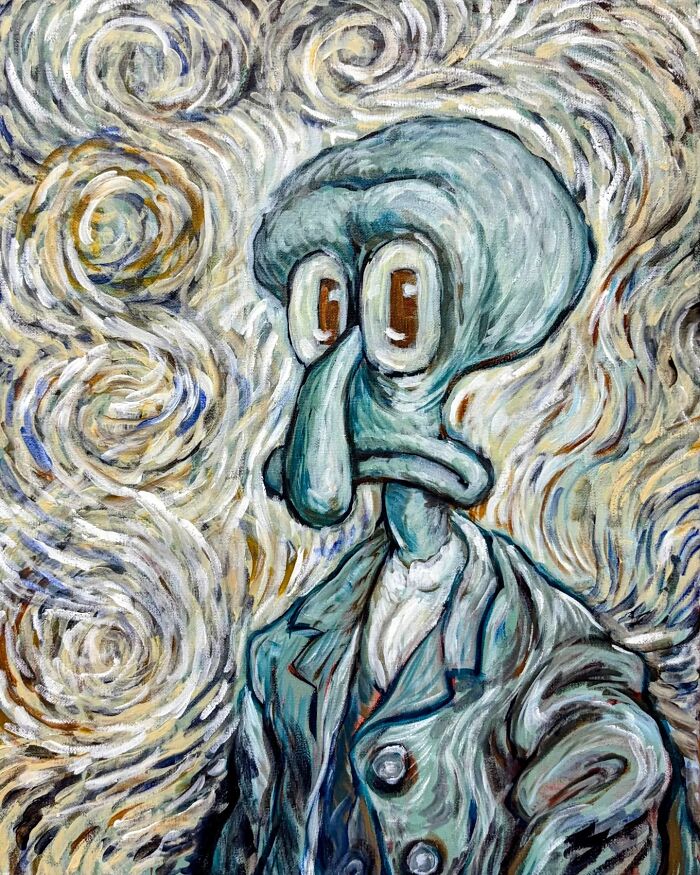 Squidward Gets Fancy: Famous Art Transformed Into Cartoon Gold