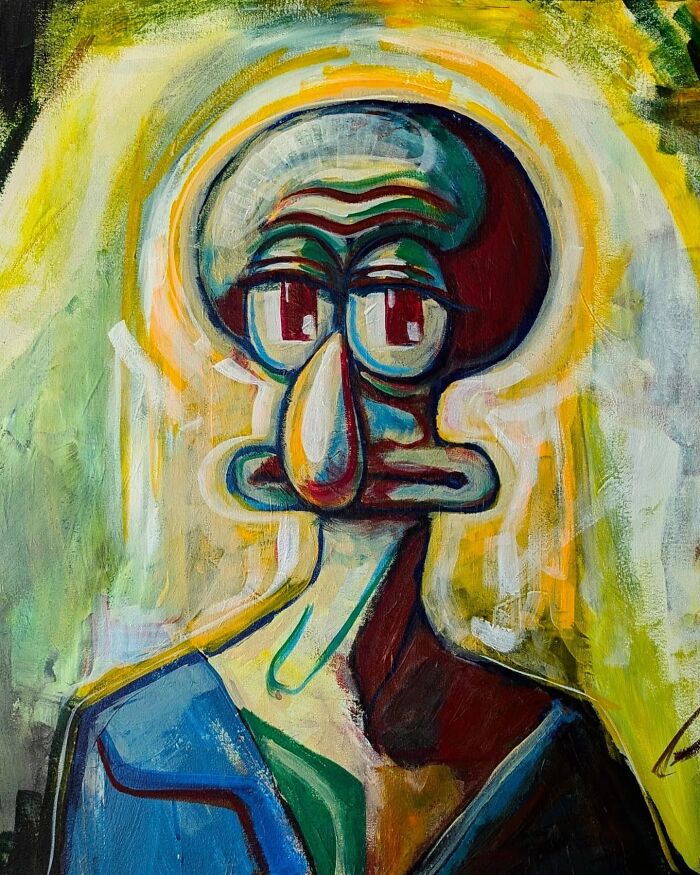 Squidward Gets Fancy: Famous Art Transformed Into Cartoon Gold