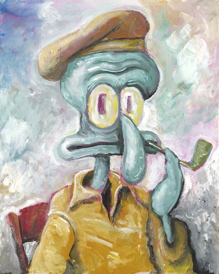 Squidward Gets Fancy: Famous Art Transformed Into Cartoon Gold