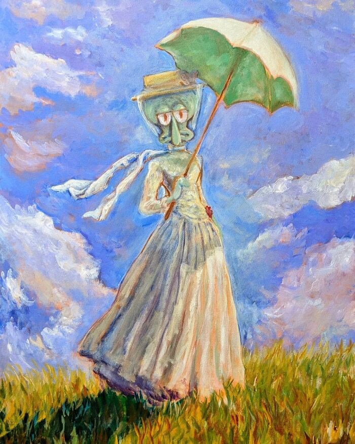 Squidward Gets Fancy: Famous Art Transformed Into Cartoon Gold