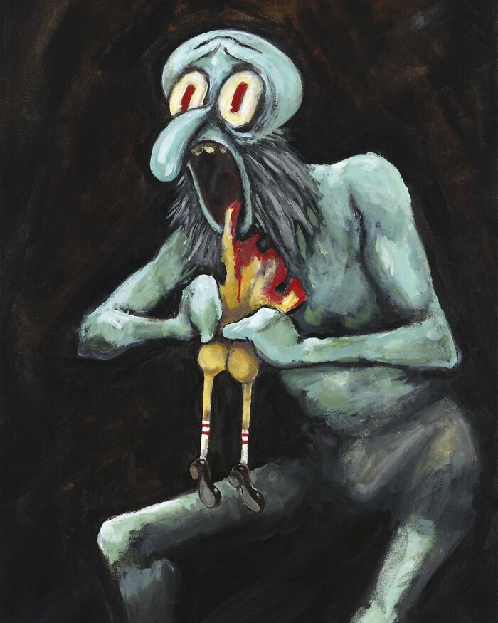 Squidward Gets Fancy: Famous Art Transformed Into Cartoon Gold