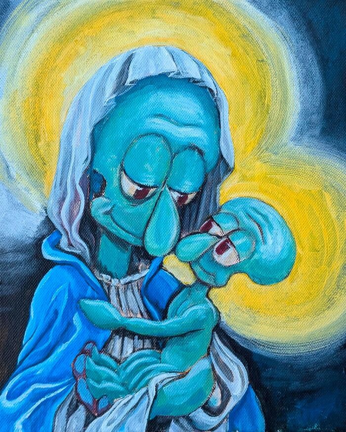 Squidward Gets Fancy: Famous Art Transformed Into Cartoon Gold