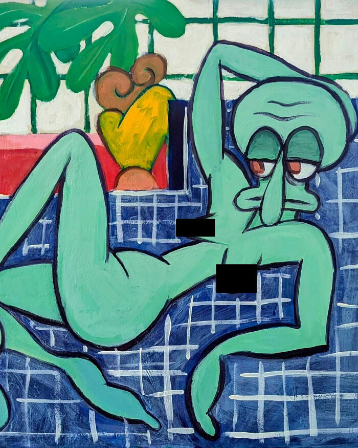 Squidward Gets Fancy: Famous Art Transformed Into Cartoon Gold