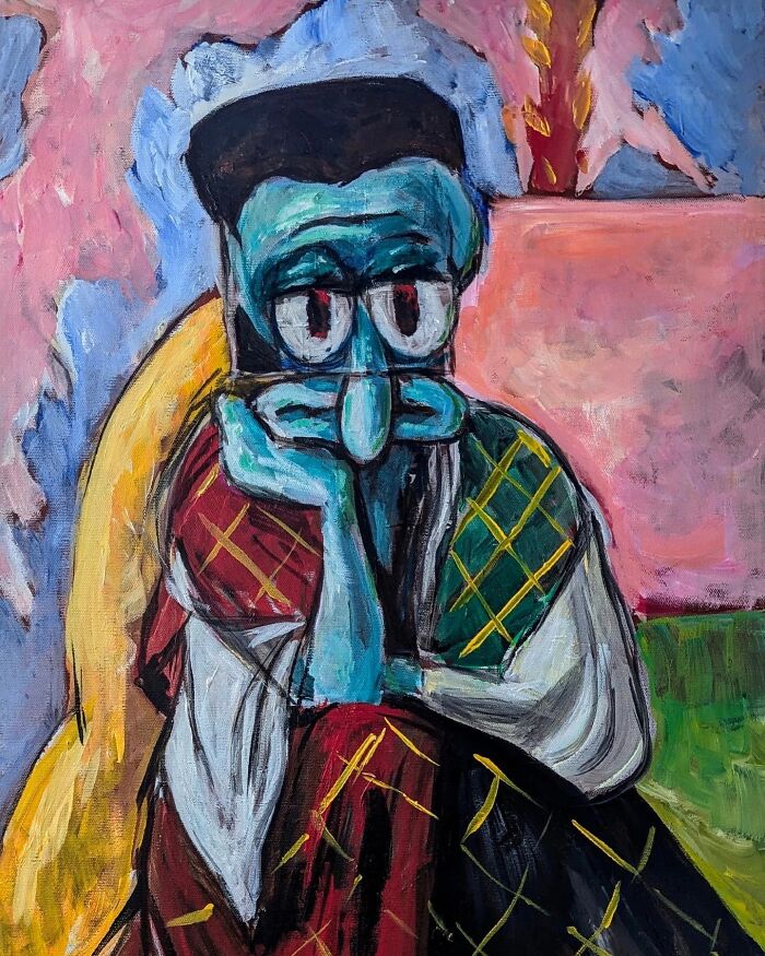 Squidward Gets Fancy: Famous Art Transformed Into Cartoon Gold