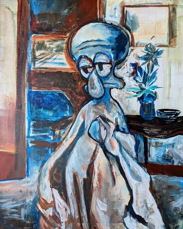 Squidward Gets Fancy: Famous Art Transformed Into Cartoon Gold