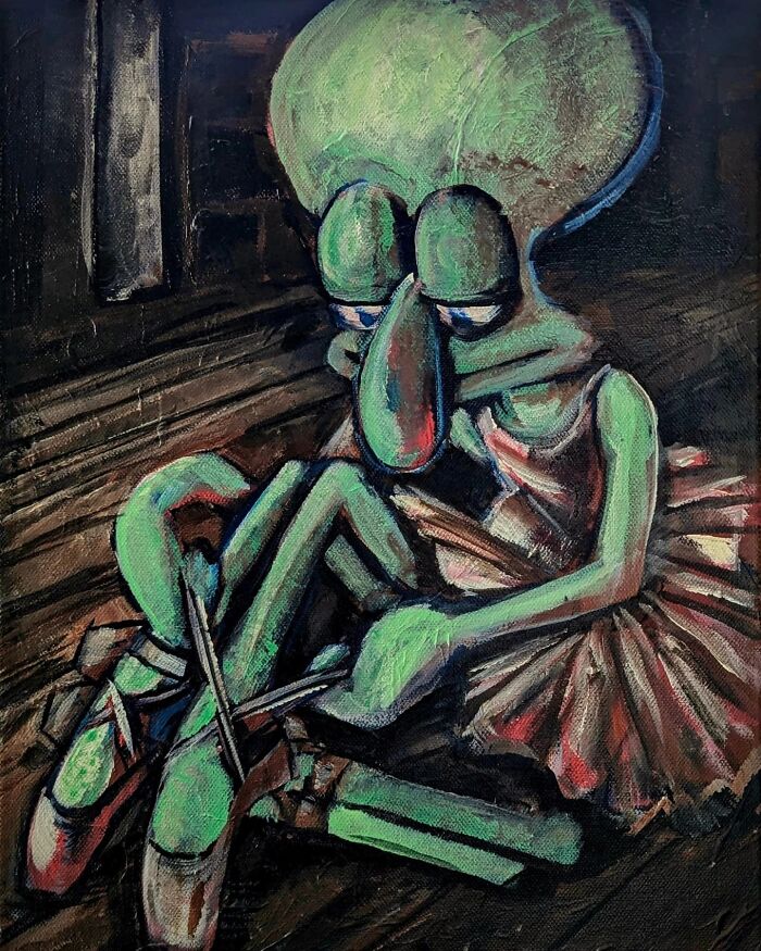 Squidward Gets Fancy: Famous Art Transformed Into Cartoon Gold