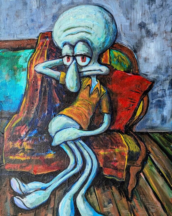 Squidward Gets Fancy: Famous Art Transformed Into Cartoon Gold