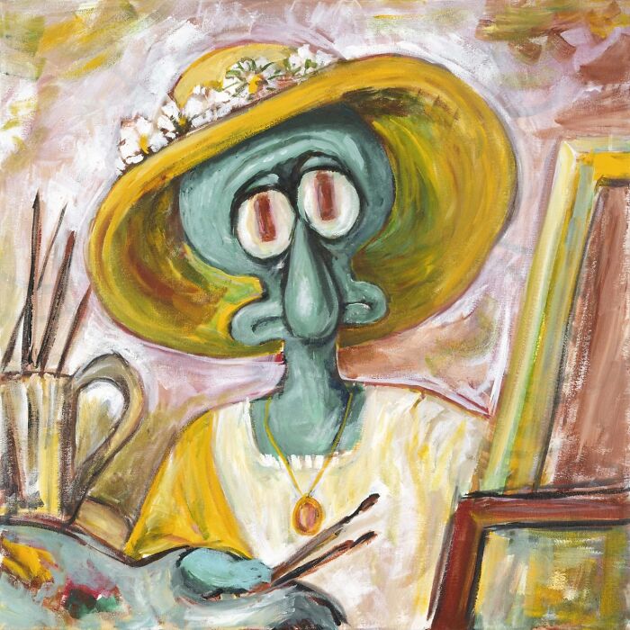 Squidward Gets Fancy: Famous Art Transformed Into Cartoon Gold