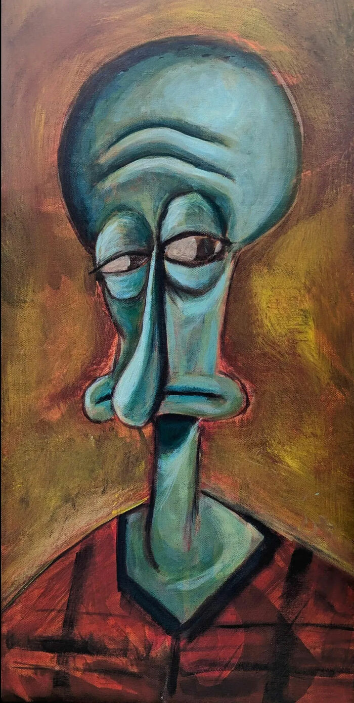 Squidward Gets Fancy: Famous Art Transformed Into Cartoon Gold