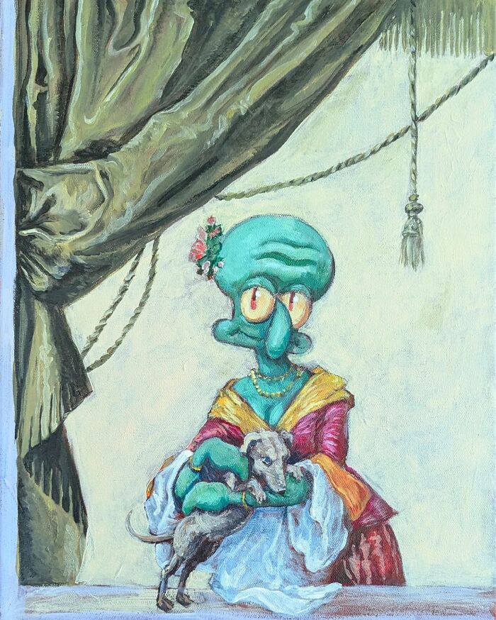 Squidward Gets Fancy: Famous Art Transformed Into Cartoon Gold