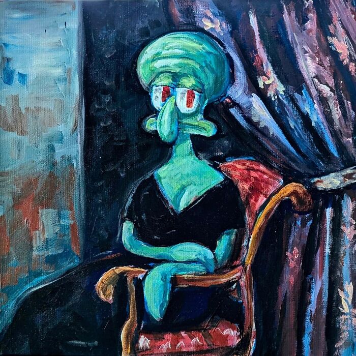 Squidward Gets Fancy: Famous Art Transformed Into Cartoon Gold