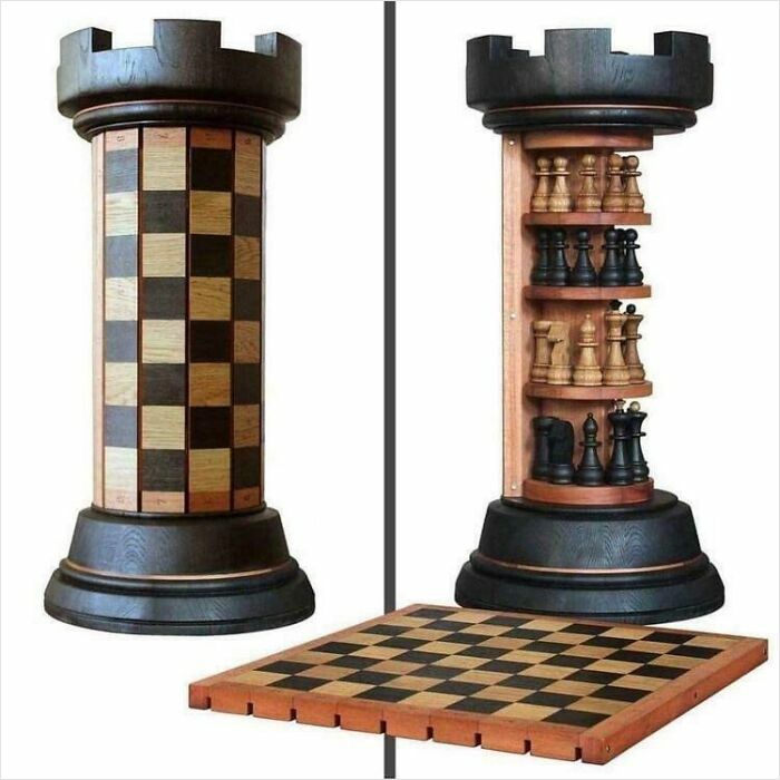 Chess Board Designed Like a Rook Tower—Check It Out!
