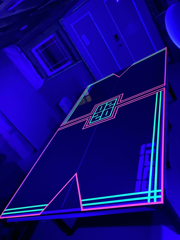 New Year’s Eve Ping Pong Table Gets a Neon Makeover