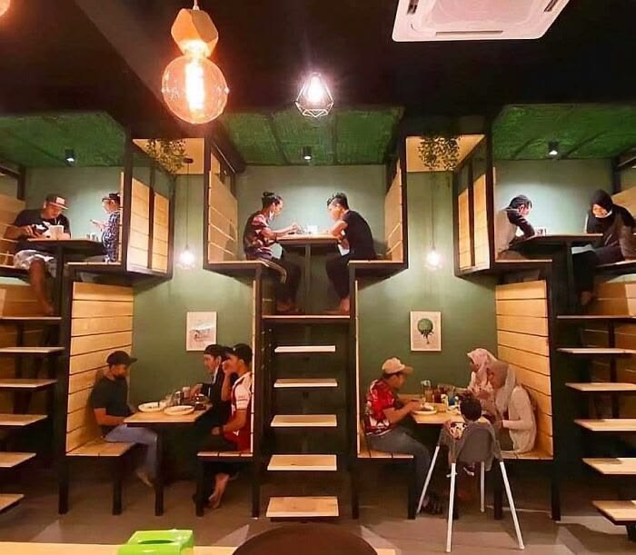 Stacked Seating at a Restaurant? Genius!
