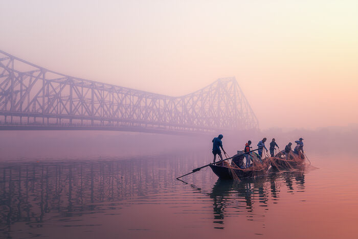 Bring Home The Harvest: Sunrise Fishing on Hooghly River By Marco Rutten, Netherlands