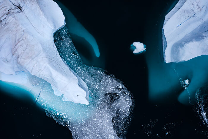 Glacier Icebergs Play Hide and Seek