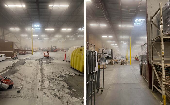 Cutting Concrete Without Water or Ventilation: Genius Move