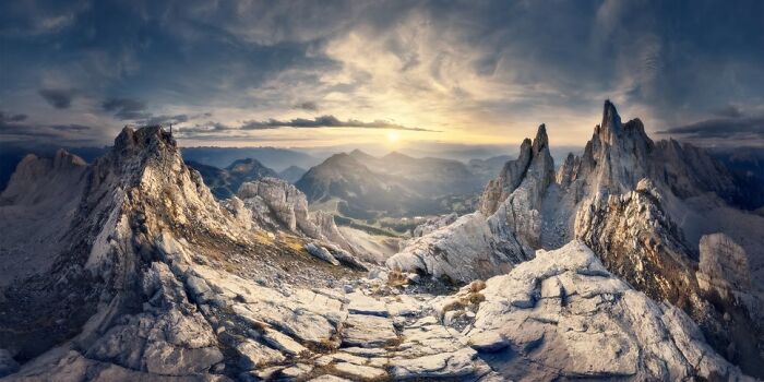 Sunset On Latemar: Alpine Peaks Taking A Bow