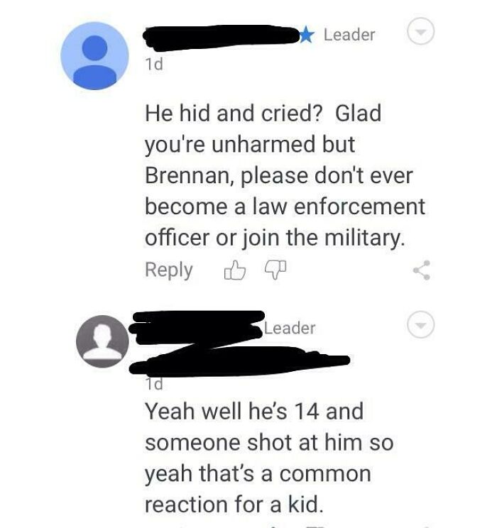 Fourteen-Year-Old Cries After Getting Shot At—Wow, Tough Guy!