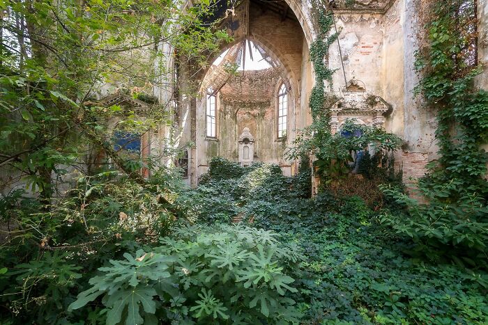 An Italian Church Being Slowly Taken Over By Plants