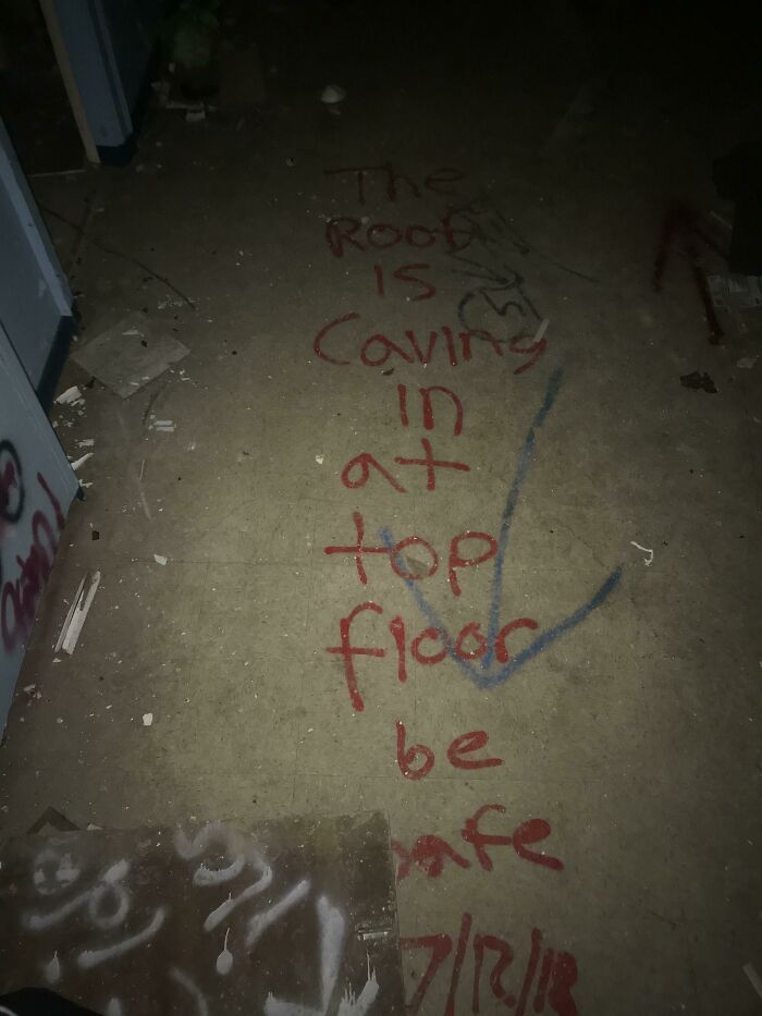 Creepy Warning Signs At An Abandoned Asylum Entrance
