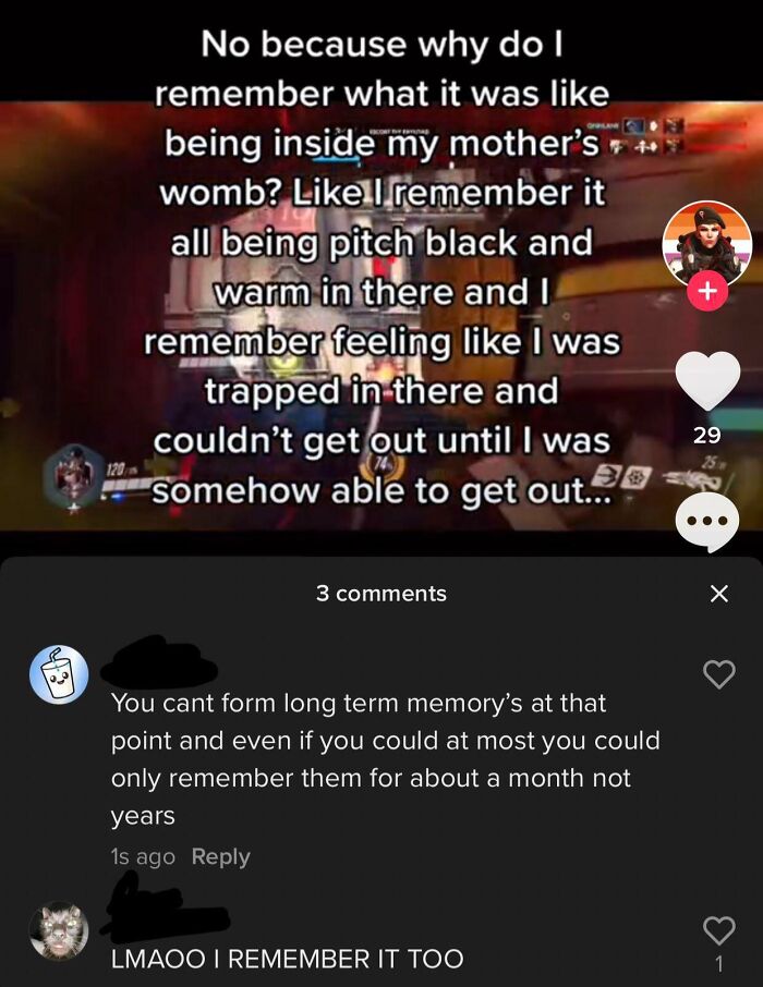 No, You Didn’t Remember The Womb. Nope.