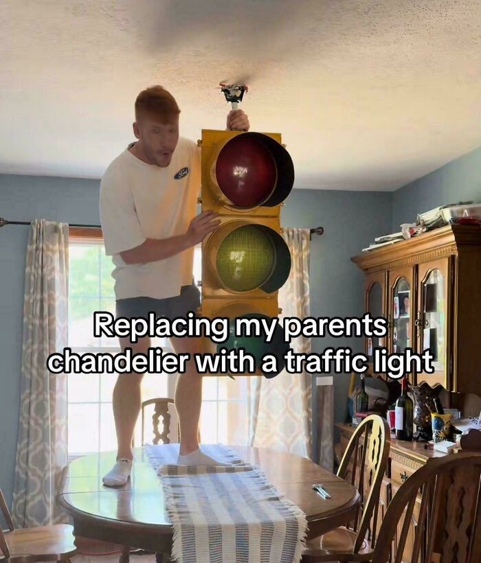 Traffic Lights vs. Parents’ Chandeliers: The Ultimate Swap