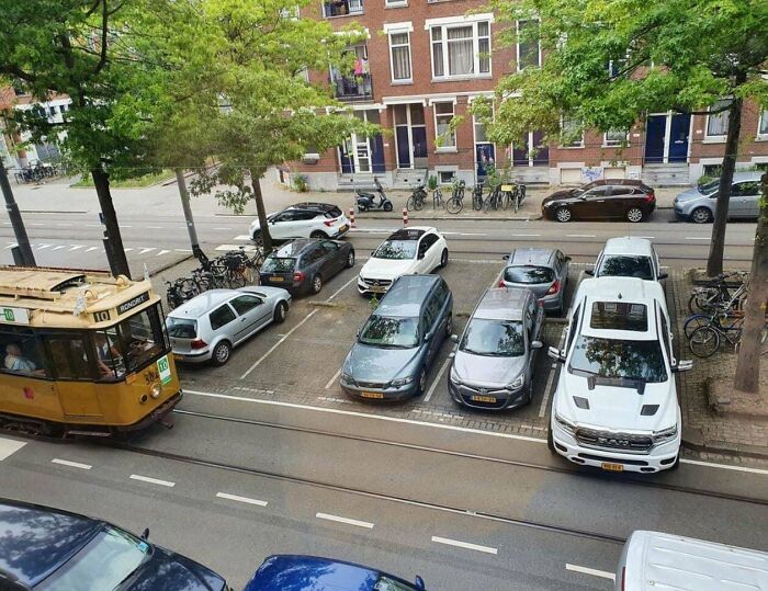 Suburban Trucks Trying to Fit Into Tiny European Spots