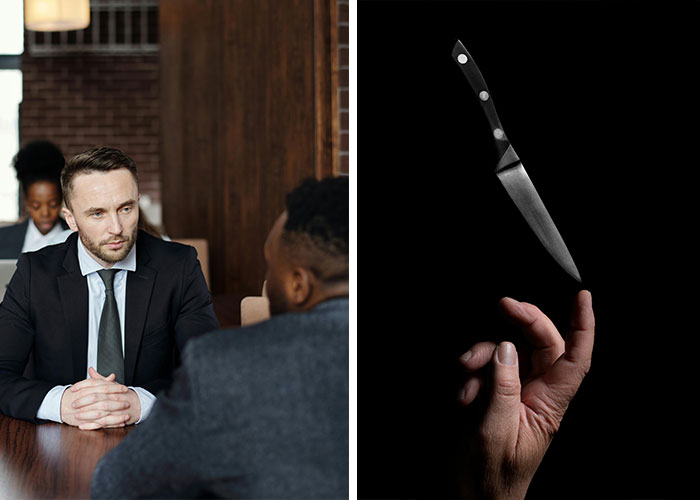 Guy Tries to Stab His Future Boss During Interview. No Joke.