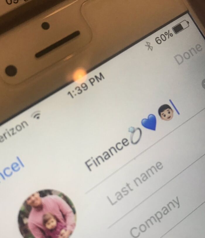 My Coworker’s Phone Spelled Fiancé... Creative!