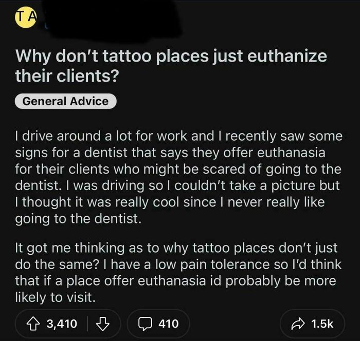 Why Don’t Tattoo Places Just Euthanize Their Clients? Yikes.