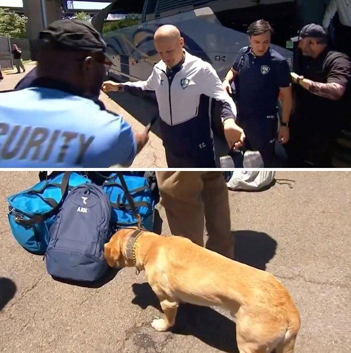 Uzbekistan’s Team Got The Full Security Dog-and-Metal-Detector Treatment — And No, It Wasn’t a Movie Set