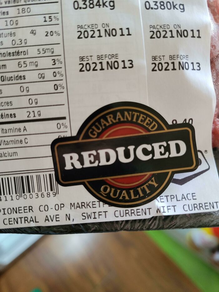 Guaranteed Reduced Quality? Now That’s Honest