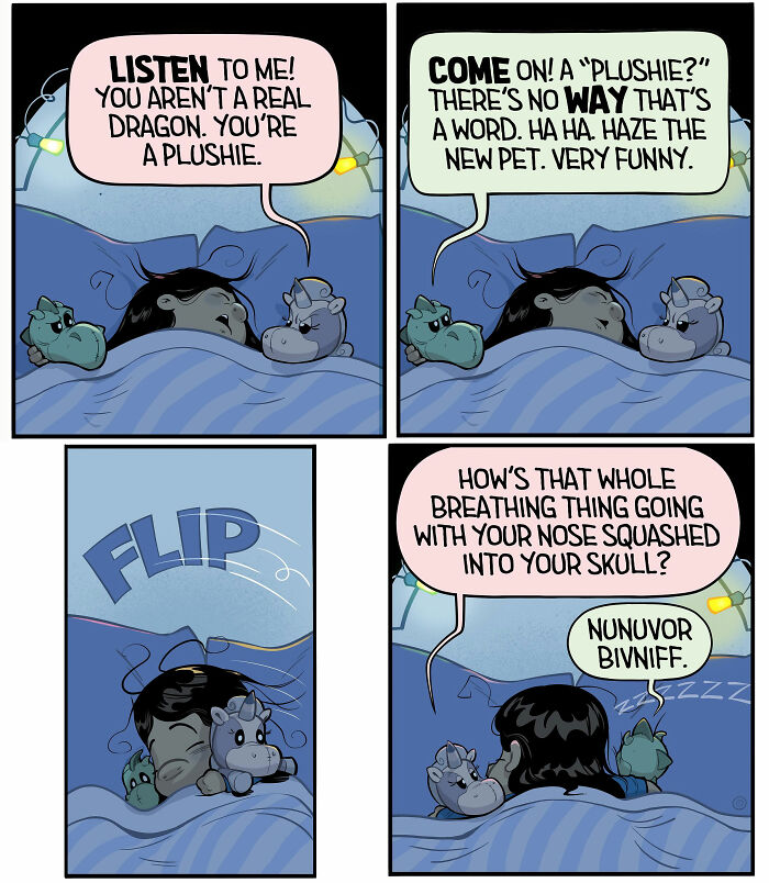 30 Hilarious Stuffed Dragon Comics That Nail Kids' Wild Imaginations