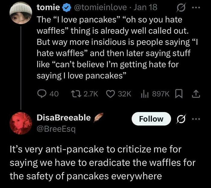 "Criticizing Waffles Will Cause Pancake Chaos!"