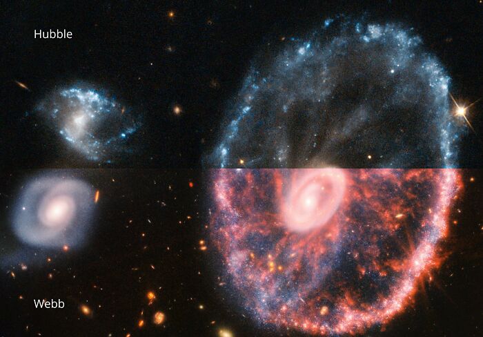 Hubble Vs. James Webb: The Ultimate Glow-Up Of The Cartwheel Galaxy