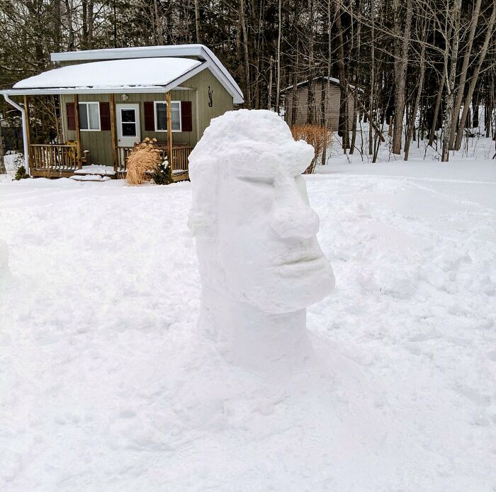 First Time Snow Carving. It’s A Bit Rough, But Hey, First Time!