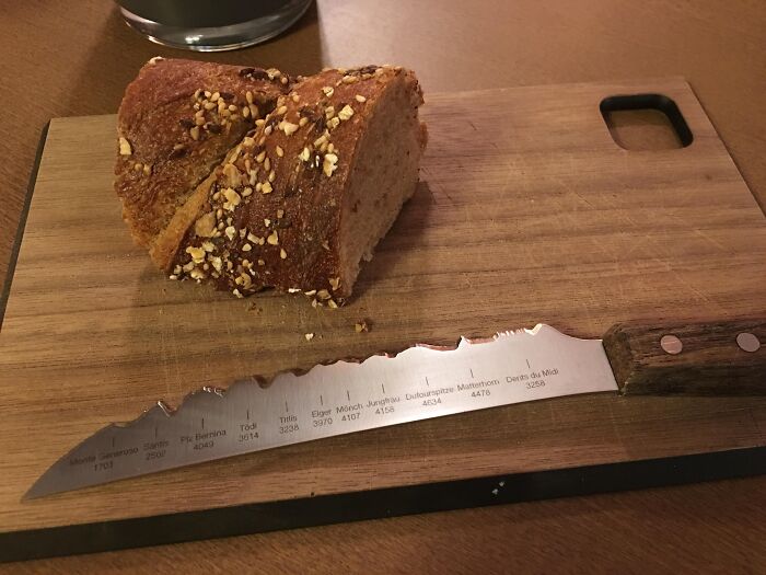 Bread Knife With A Mountain Silhouette