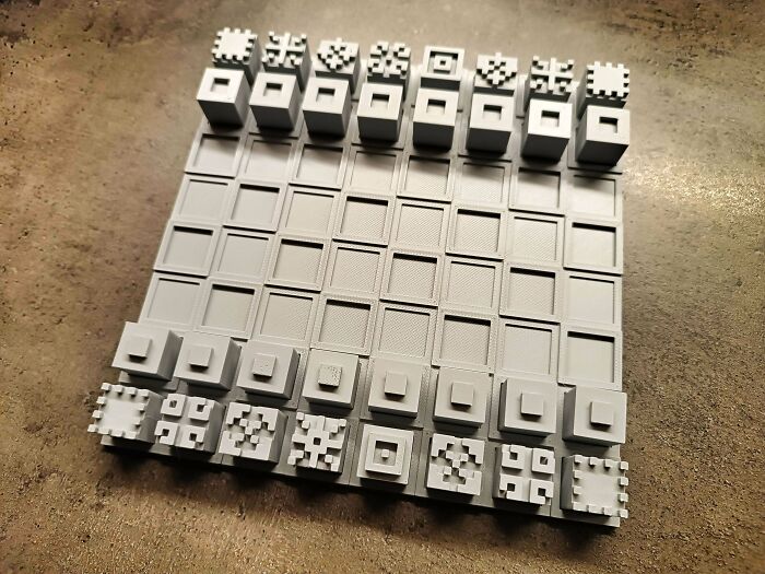 Single-Color Chess Set: Guess Which Piece Is Which!