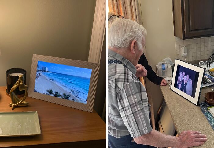 Turn Dad’s Forgotten Phone Photos Into A Moving Memory Show With This Digital Photo Frame