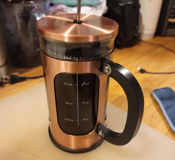 This Brass Coffee Plunger Makes Mornings Look Like They Belong In A Fancy Magazine