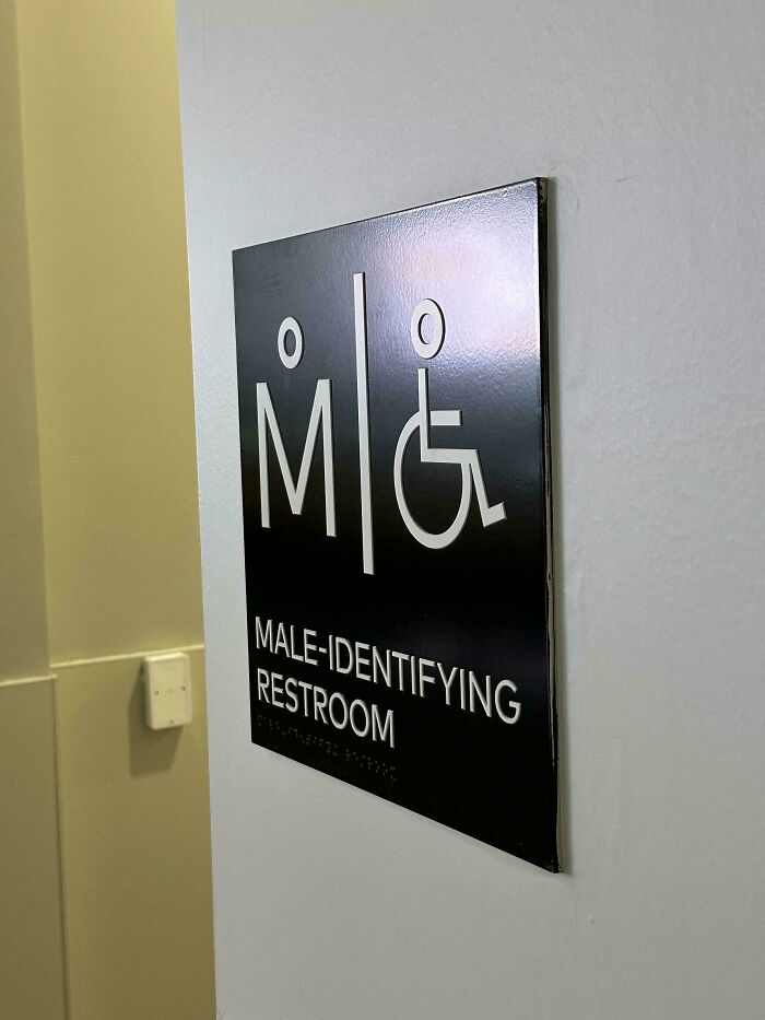 Men’s Room Sign Looks More Like Someone Giving Birth. Awesome?