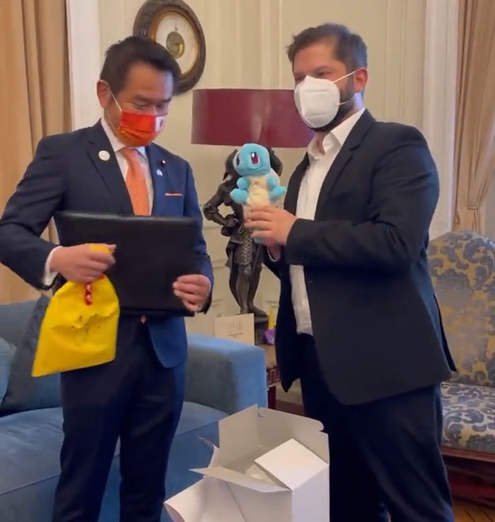 Chilean President Gets the Ultimate Squirtle Plushie Gift