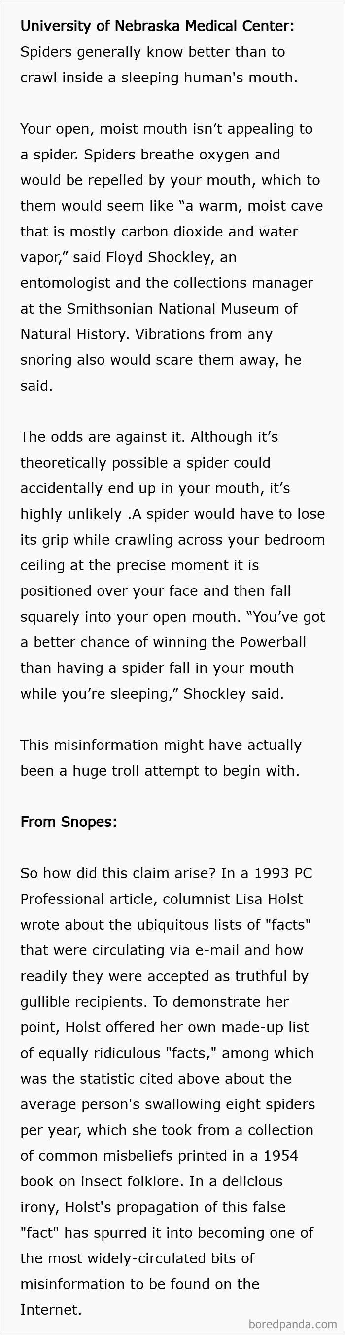 You Don’t Swallow Spiders Every Night (Phew!)