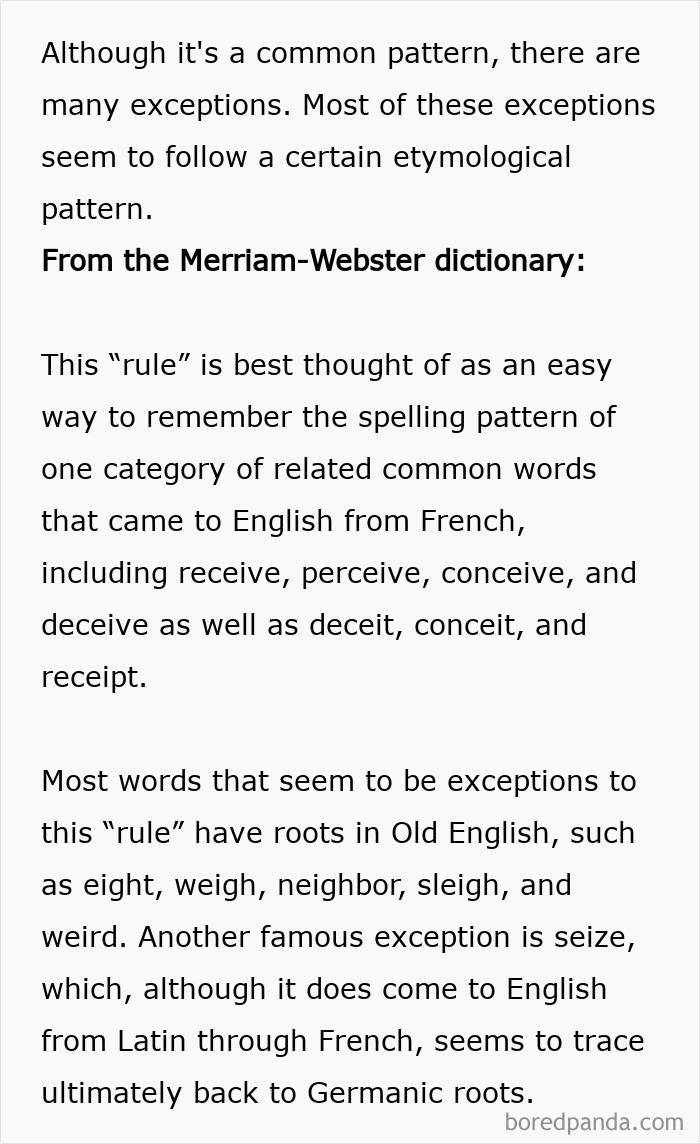 ‘I Before E Except After C’? English Doesn’t Always Follow The Rules
